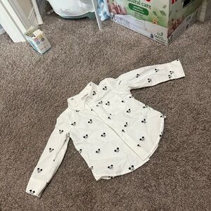 GAP White Button Down Shirt with Black Print